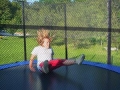 Jumping on trampoline