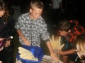 Preparing corn.