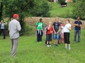 Listening to instructions before cutting the grass...