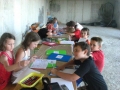 Working on camp journals.