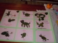 These are the animals who live on the farm and in the forest. We made them from leaves.