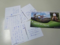 Writing the postcards for our loved ones