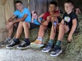 Sitting in hay