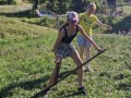 Cutting grass