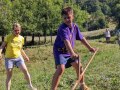 Working on grass
