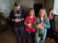 Petting rabbits