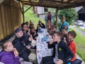 Eating ice-cream on the farm