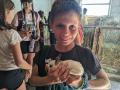 Petting bunnies