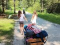 carrying the trolly and singing 