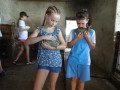 Petting rabbits