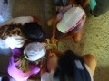 Peeling the corn