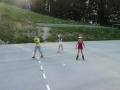 Some roller skating.