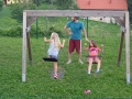 On the swing.